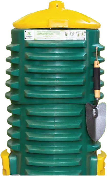 Compostador doméstico Earthgreen SAC-100, verde con tapa amarilla